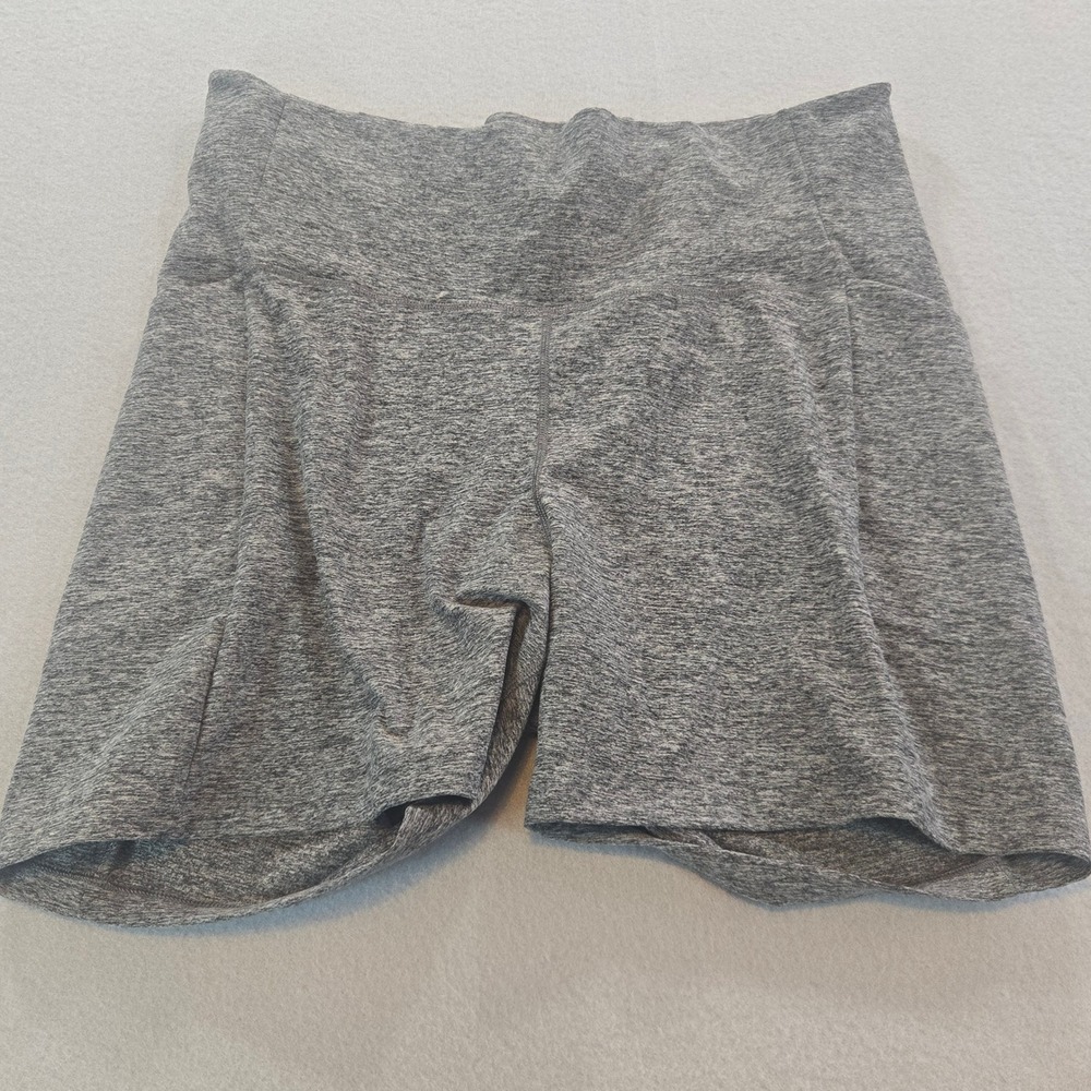 Calia Biker Shorts Women XXL Gray Heathered High Rise Side Pockets Athletic